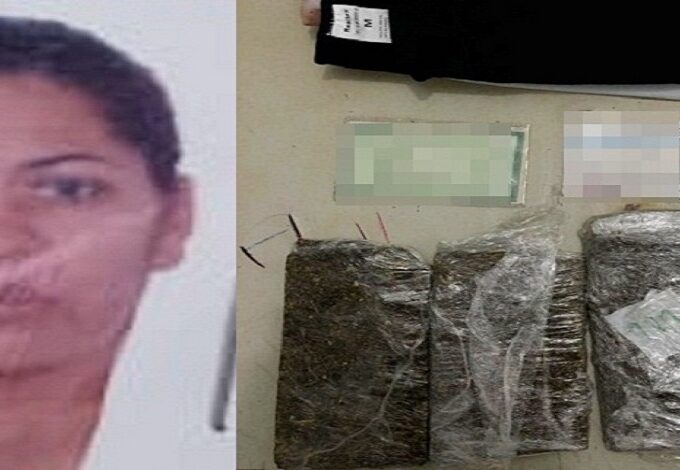 Mulher é presa após tentar entrar com drogas no Presídio de Teixeira, neste domingo 12/03