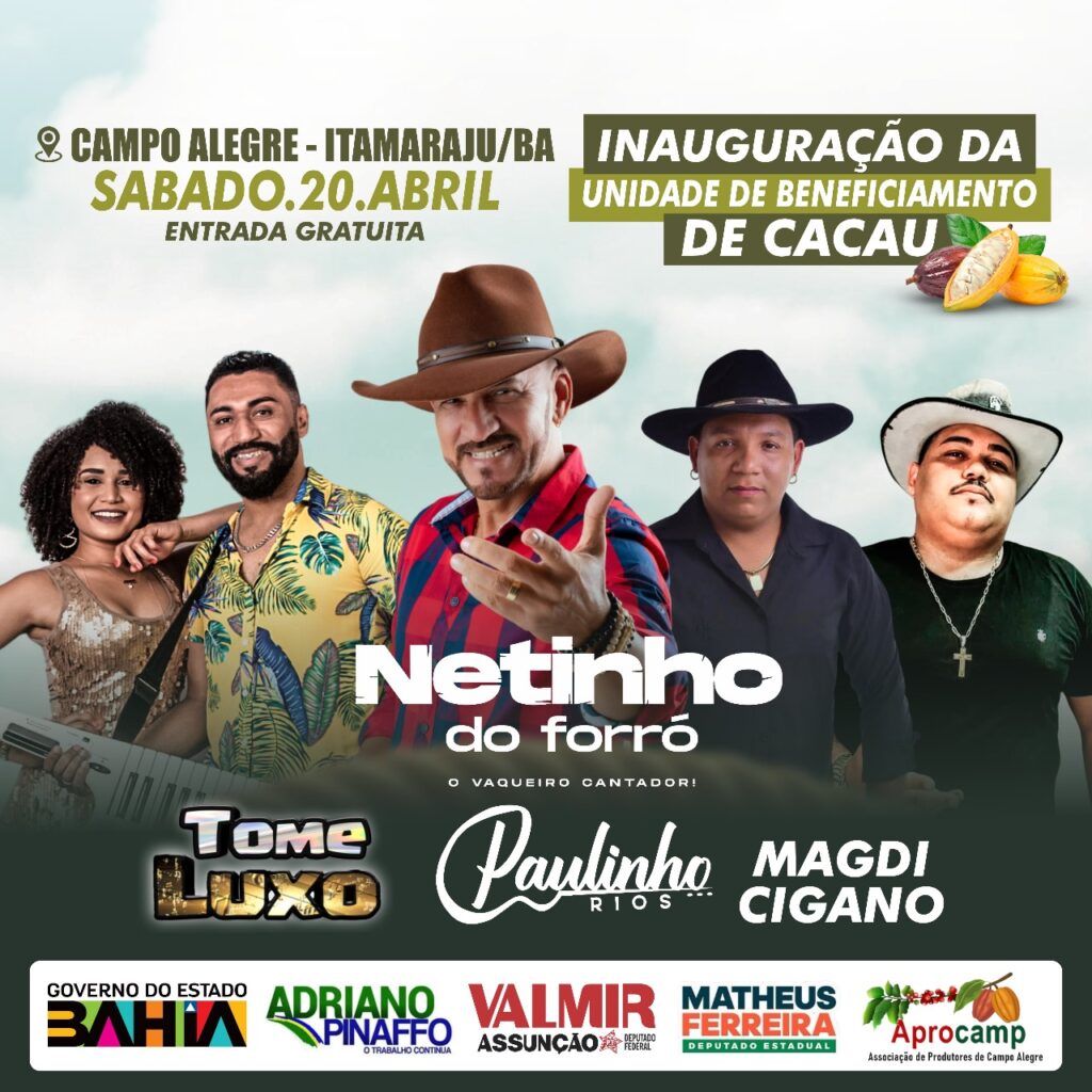 Festejos em Campo Alegre com Netinho do Forró acontece neste sabado 20/04